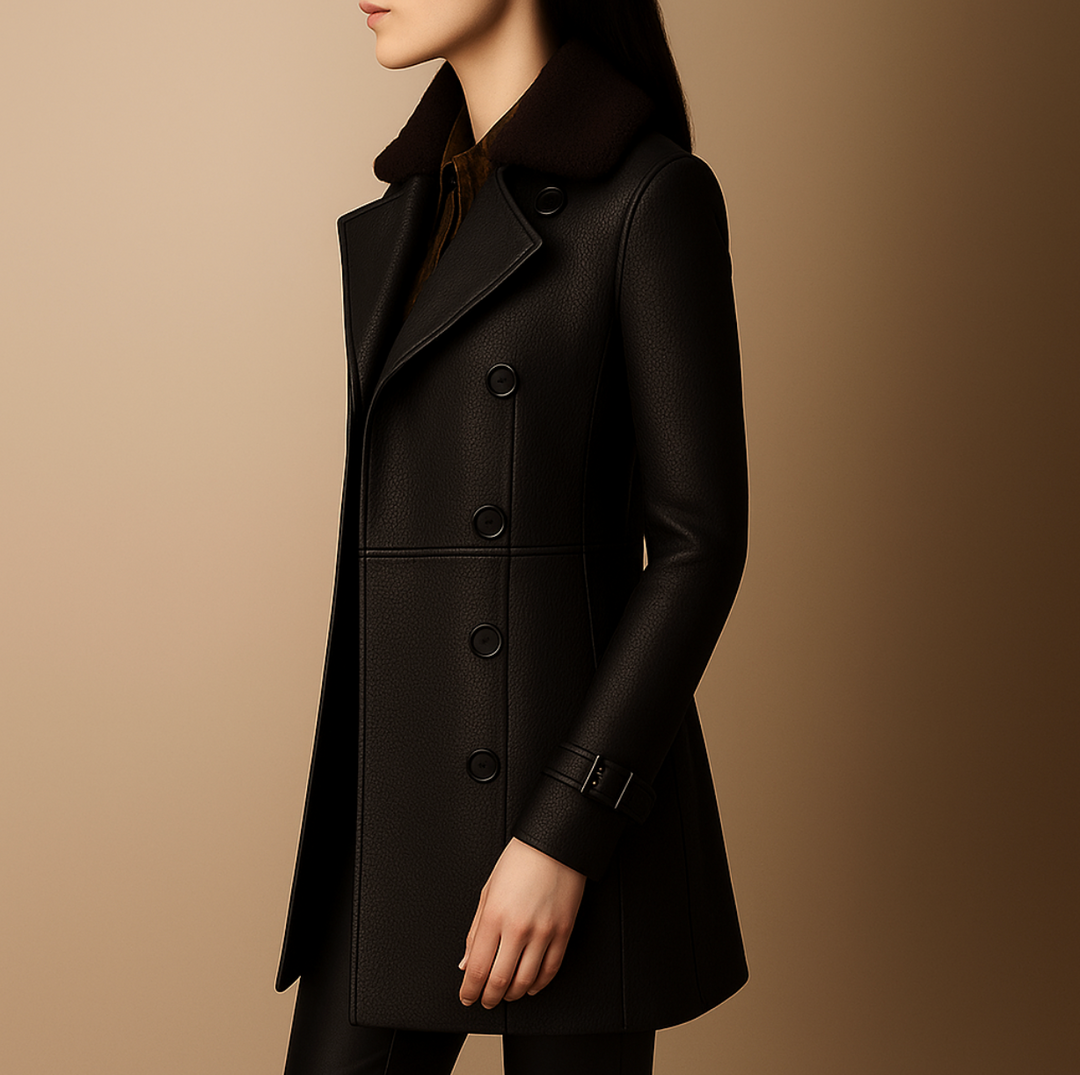 Maya | Abrigo Elegante de Cuero para Mujeres | Atemporal y Versátil