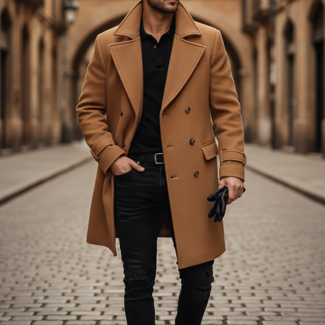 Marcello | Abrigo de lana de doble botonadura para hombre para invierno