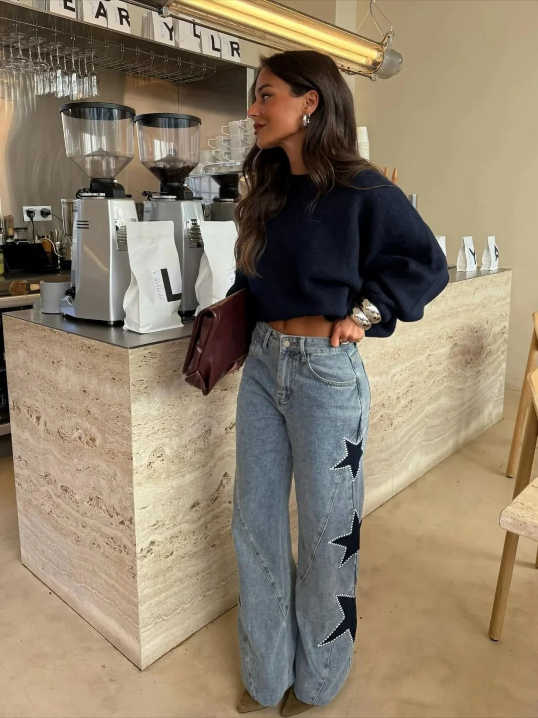 Melisa | Jeans Casual rectos de estrellas