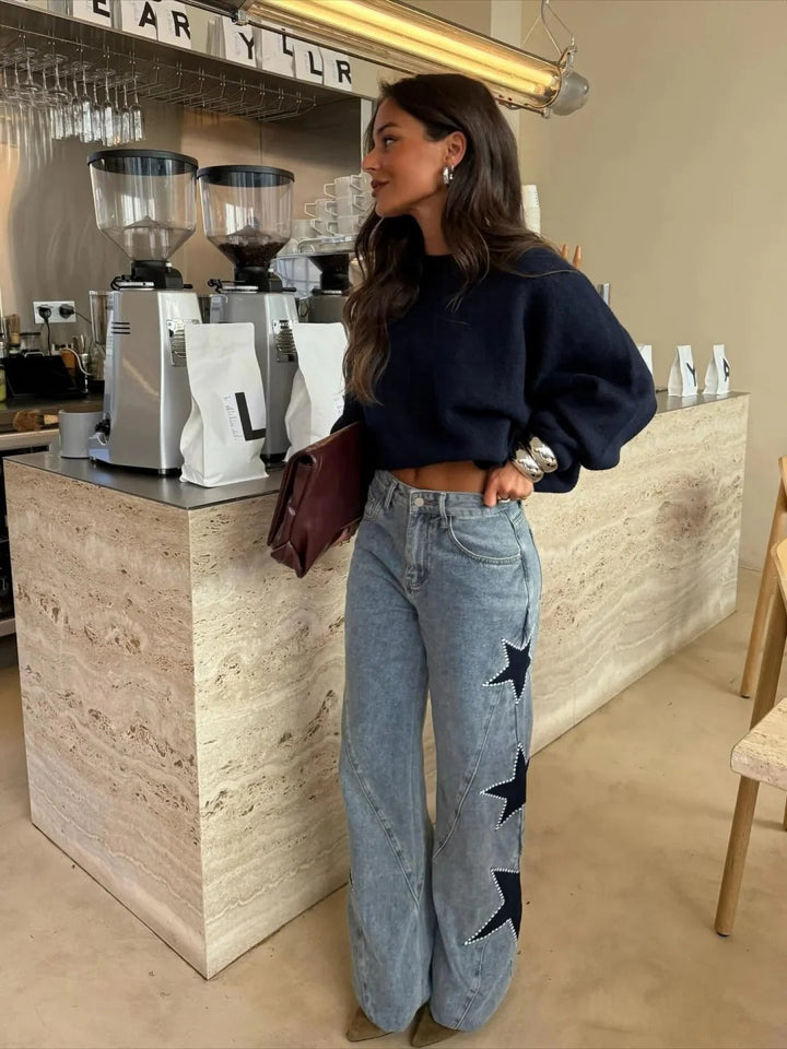 Melisa | Jeans Casual rectos de estrellas